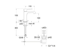 Смеситель для раковины CRISTINA QUADRI S QS22151