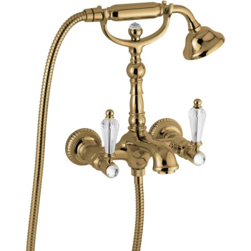 Emmevi The One Atena, смеситель с ручным душем для ванны. Прозрачные кристаллы Swarovski, цвет бронза