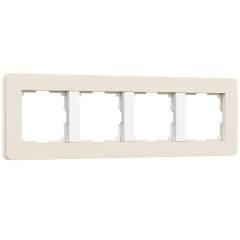 Рамка из поликарбоната на 4 поста Split айвори/белый, soft-touch W0043066