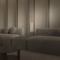 Рамка из поликарбоната на 4 поста Split айвори/белый, soft-touch W0043066