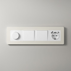 Рамка из поликарбоната на 4 поста Split айвори/белый, soft-touch W0043066