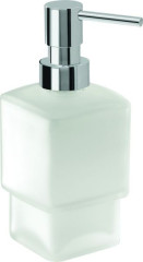 Gedy Lounge, стеклянный дозатор с метал. помпой и уплотнителем для установки в держатель 5447(13), помпа цвет хром