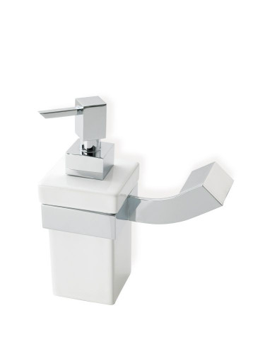 Stil Haus Fluid, настенный керамический дозатор, цвет хром - белая керамика