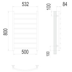 Полотенцесушитель TERMINUS Эконом Классик П8 500х800 NEW