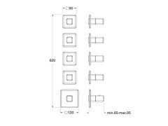 Наружный комплект для термостатического смесителя CRISTINA Thermostatic external parts IT77475