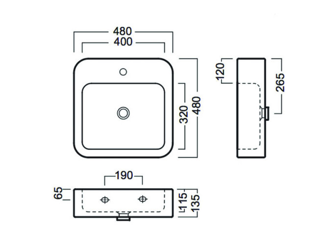 Раковина подвесная/накладная HATRIA HAPPY HOUR Y0M701