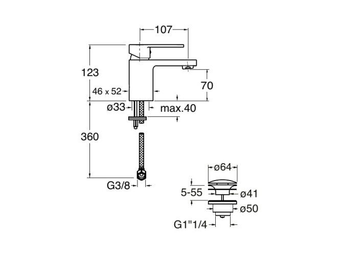 Смеситель для раковины CRISTINA ROUND RN21151