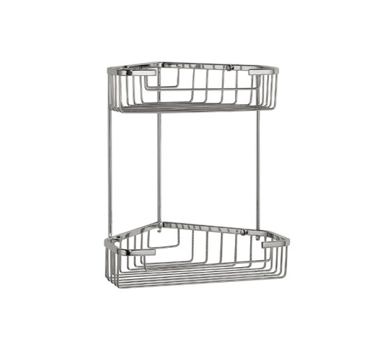 Полка угловая 2-ярусная (решётка)  САВОЛ  (10/1шт)