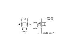 Полный комплект скрытого переключателя на 2 выхода CRISTINA QUADRI S QS68313