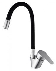 15046-C См-ль од. для кухни НЕРЖ с гиб. изливом (САТ.+ЧЕР.) ViEiR (10/1шт)