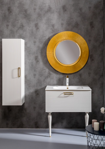 Пенал Linea белый+золото без ножек_Комплект