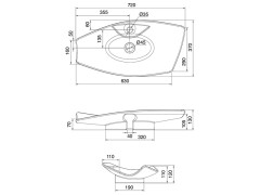 Раковина накладная Scarabeo KONG 8052/R