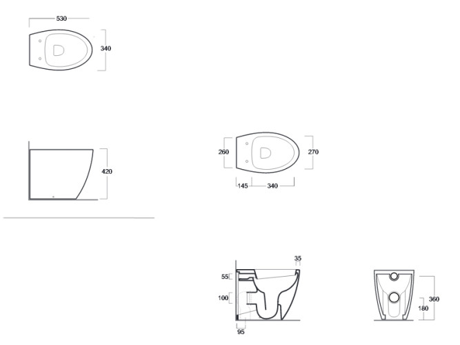 Унитаз приставной безободковый SIMAS LFT SPAZIO LFT 20 bia