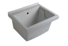 White Ceramic Reno, постирочная/хозяйственная раковина 60х50хh42 см, без отверстия под смеситель, цвет белый глянцевый