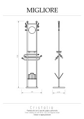 Стойка высокая H175 см, бронза/Swarovski Migliore Cristalia