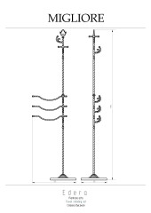Стойка высокая h170 см, бронза Migliore Edera
