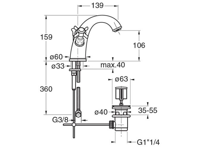 Смеситель для раковины CRISTINA LONDRA LD22151