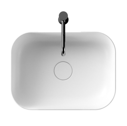 Alice Unica, накладная прямоугольная раковина с закругленными краями 50x37x16h см, цвет серый матовый