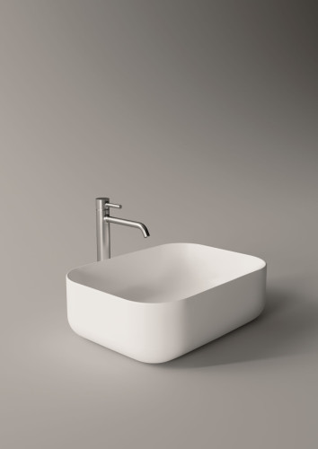 Alice Unica, накладная прямоугольная раковина с закругленными краями 50x37x16h см, цвет серый матовый