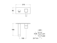 Наружные части смесителя для раковины CRISTINA QUADRI QM25613