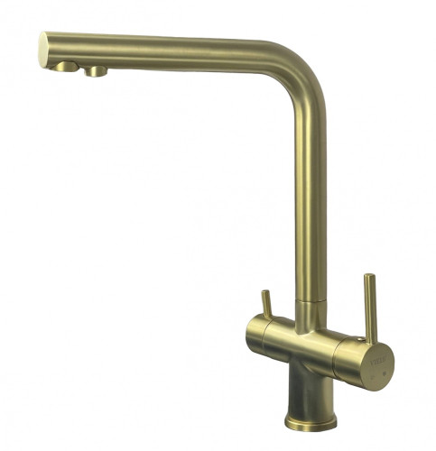 15002S-X Смес. для кухни под фильт. выс. Г-обр. (Мат. Золото) ViEiR (10/1шт)