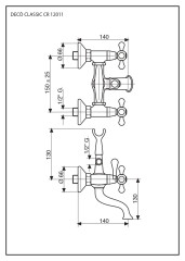Emmevi Deco Classic, смеситель с ручным душем для ванной, цвет хром