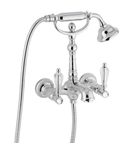 Emmevi The One Atena, смеситель с ручным душем для ванны. Прозрачные кристаллы Swarovski, цвет хром