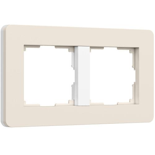Рамка из поликарбоната на 2 поста Split айвори/белый, soft-touch W0023066