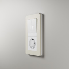 Рамка из поликарбоната на 2 поста Split айвори/белый, soft-touch W0023066