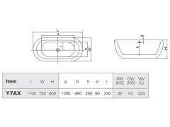Отдельностоящая ванна HATRIA Ванны Y7AX01