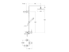 Душевая стойка CRISTINA TRICOLORE VERDE TV40951