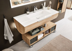 Puris Rounds, тумба под раковину (1 ящик) 920 мм, цвет дуб натуральный