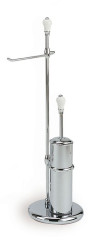 Stil Haus Nemi, стойка: бумагодержатель + ерш металлический, цвет хром - белая керамика