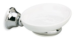 Stil Haus Smart, настенная керамическая мыльница, цвет хром - белая керамика