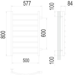 Полотенцесушитель TERMINUS Эконом Классик П8 500х800 бп600 NEW