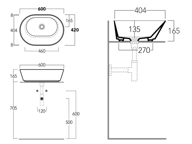 Раковина накладная SIMAS WAVE WA 02