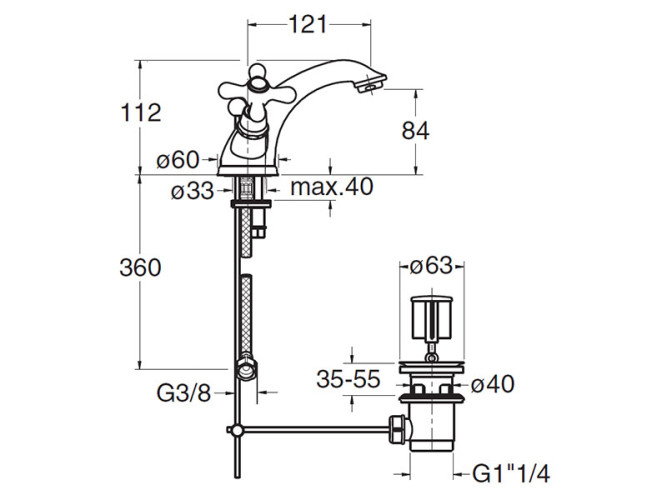 Смеситель для раковины CRISTINA IMPERO IM21152