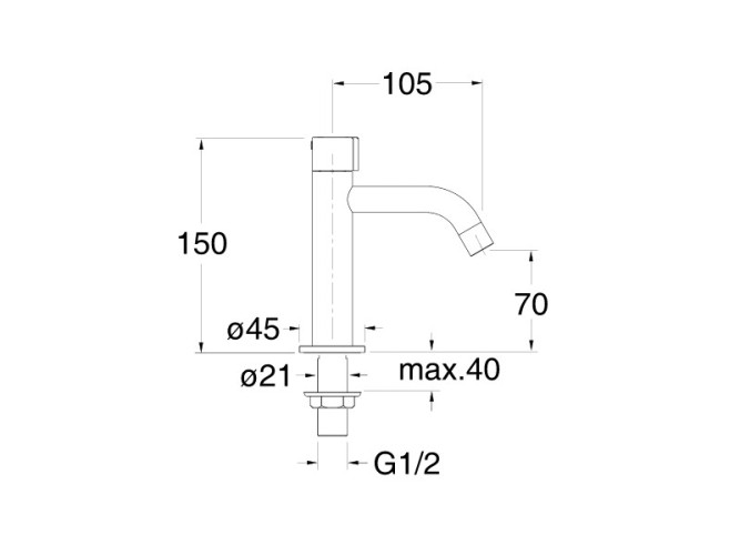 Кран холодной воды CRISTINA TRICOLORE VERDE TV24180