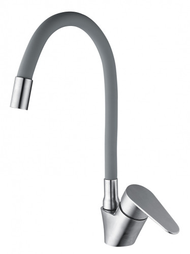 15046-H См-ль од. для кухни НЕРЖ с гиб. изливом (САТ.+СЕР.) ViEiR (10/1шт)