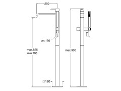Смеситель для ванны напольный CRISTINA QUADRI QM18951