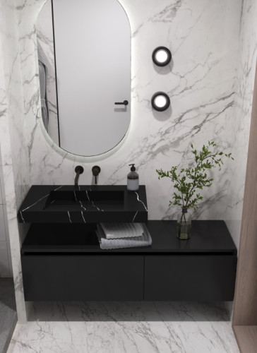 Столешница моноблок FLAT NERO MARQUINA (810*452*80)