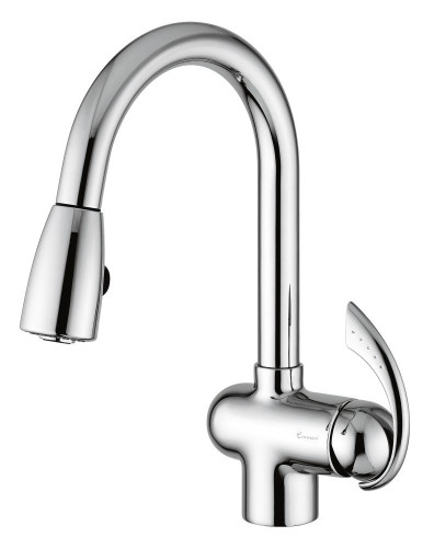 Emmevi Ramses, кухонный смеситель с поворотным изливом и вытяжным носиком, цвет хром