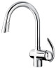 Emmevi Ramses, кухонный смеситель с поворотным изливом и вытяжным носиком, цвет хром
