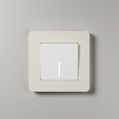 Рамка из поликарбоната на 1 пост Split айвори/белый, soft-touch W0013066