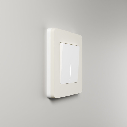 Рамка из поликарбоната на 1 пост Split айвори/белый, soft-touch W0013066