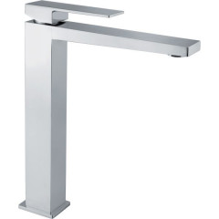 Fiore Kube, высокий однорычажный смеситель для раковины с донным клапаном click-clack, цвет белый матовый