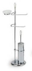 Stil Haus Nemi, стойка: мыльн. + полотенцедер. + бумагодер. + ёрш метал., цвет хром - белая керамика