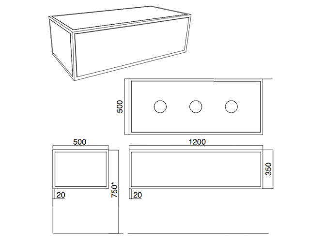 Держатель раковины навесной Scarabeo FRAME 1831/NROP/89