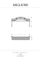 Решетка большая одинарная с двумя крючками L40xP15xH15 см., золото Migliore COMPLEMENTI