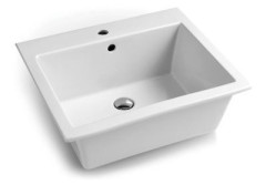 White Ceramic Rio, постирочная/хозяйственная раковина 60х51хh27 см, с отверстием под смеситель, цвет белый глянцевый